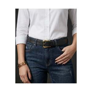Cinturón de mujer Buckle Bridge, cinturón para pantalón, cinturón para chaqueta, cinturón para vestido, cinturón para camisa - Negro - Product Image 1