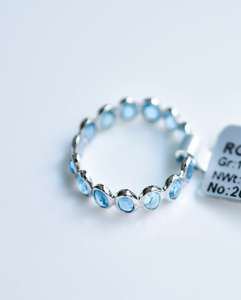 Anillo de plata esterlina 925 hecho a mano con Topacio azul cielo natural, joyería sólida para mujer, boda o regalo del Día de San Valentín - Product Image 2