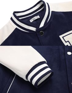 2025 nouveau haute qualité hommes Letterman Varsity veste enduit imperméable respirant laine vêtements d'hiver avec col montant Logo avant - Product Image 5