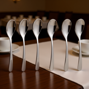 Juego de 6 cucharas de café de acero inoxidable cromado pulido (14.5 cm) CVLX90C6 Colección Hotel - Product Image 3