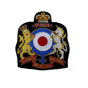 Haute qualité personnalisé anglais Rose Bullion fil or métal coudre dentelle brodé Badge décoration - Product Image 5