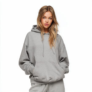 Sweat à capuche pour femme à épaules tombantes, imprimé, délavé à la pierre, en polaire 500 GSM, pour l'hiver, le jogging en extérieur, style streetwear, logo frontal - Product Image 3