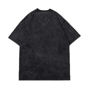 เสื้อยืดผู้ชายสีดำสะพายไหล่ทรงหลวมขนาดใหญ่พิเศษพิมพ์ลายสกรีนใหม่ทันสมัย - Product Image 2