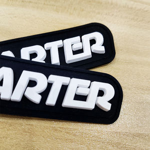 <b>Black</b> White 3D PVC Rubber Eco-Friendly <b>Heart</b> Alphabet Logo Patch Custom Text Sew-On Promotional Gift Patch - Product Image 4