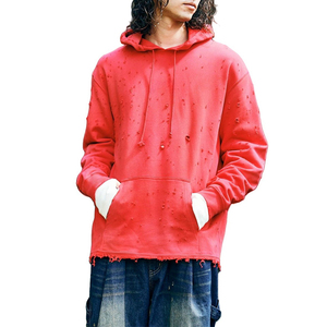 Sweat à capuche surdimensionné pour homme en coton éponge double couche avec poche en patchwork brodé personnalisé de haute qualité - Product Image 1