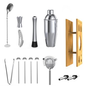 Ensemble de shaker à cocktails en acier inoxydable prêt à l'emploi pour la maison, outils de mélange pour les fêtes, utilisation à domicile - Product Image 2