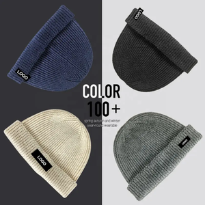 Custom logo Small Embroidered High Quality Jacquard beanies Skull Knitted <b>Winter</b> Hats Unisex Fashion Cuffless <b>Caps</b> - Product Image 5