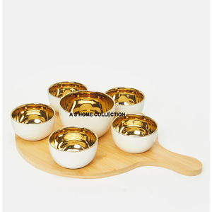 Cuenco decorativo de vajilla de calidad superior Cuenco de chocolate con forma retorcida de color aluminio y dorado para decoración de bodas - Product Image 6