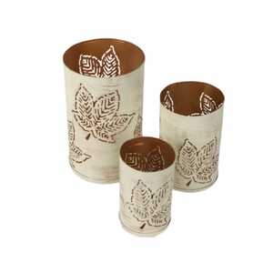 Christmas Decorative Tabletop <b>Tealight</b> Holder Rustic Votive <b>Lantern</b> Leaf Design Metal Candle Stand for Home Wedding Festivals - Product Image 6