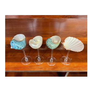 Cristalería de concha marina pulida hecha a mano, venta al por mayor natural, Copas de concha, vasos de Martini para barware costero, favores de boda. - Product Image 5