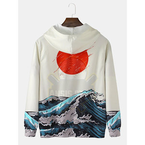 เสื้อฮู้ดแขนยาวผ้าฝ้าย100% แบบซับลิเมชันปรับแต่งเสื้อผ้าแฟชั่นแนวสตรีทแบบลำลอง - Product Image 2