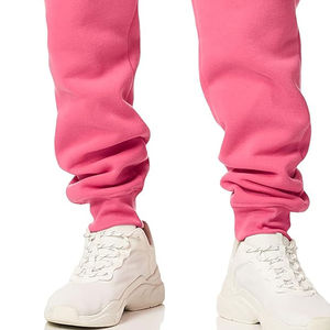 กางเกงวิ่งขายาวผ้าคอตตอนสีชมพูของผู้ชายกางเกงยาวปานกลางแบบลำลองพร้อมป้าย Hamza - Product Image 4