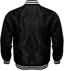 Chaqueta Universitaria para Hombre, Satén, Poliéster, Retro, con Cierre, Chaqueta Bomber Informal - Product Image 6