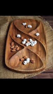 Handmade 100% Solid Wood Modern Floral Lightweight <b>2</b>-Piece Serving Trays Luxury Rectangle Shaped Design Exported <b>for</b> Sale - Product Image 2
