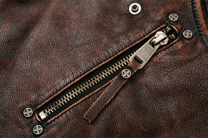 Chaleco de piel de oveja de piel de vaca auténtica 2025, chaquetas informales sin mangas para motociclista, chaleco de invierno, Unisex - Product Image 6