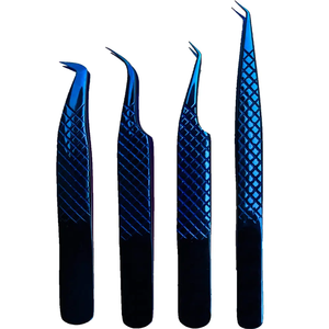 Ensemble de pinces à cils professionnelles en acier inoxydable Logo personnalisé pince à épiler à pointe en fibre de cils renouvelable pour extension de cils multi-usages - Product Image 4