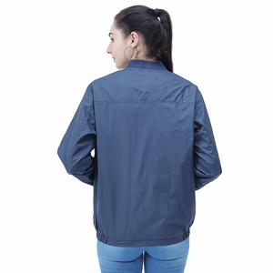 Chaqueta Bomber Casual de Invierno para Mujer, Manga Larga, Forro de Nailon Transpirable, Tela Estampada, Cierre de Cremallera, Algodón Teñido Liso - Product Image 2