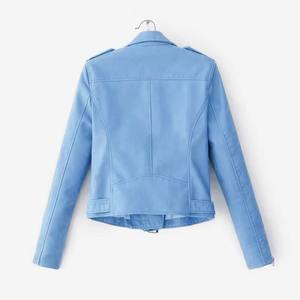 Mode femmes veste courte en toile hiver mince moto vêtements d'extérieur dame fermeture éclair teint coton respirant - Product Image 4