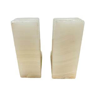 Serre-livres Vintage Onyx, Serre-livres décoratifs en pierre d'onyx blanc, Serre-livres en onyx vert ancien - Product Image 4