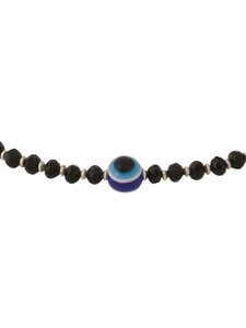 Tobillera Negra con Cuentas de Ojo Turco para Mujer, Joyería Minimalista para el Pie - Product Image 4