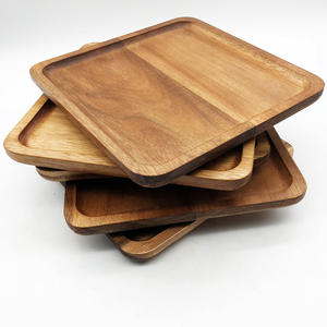 Plato Cuadrado de Madera para Servir Comida, Plato de Madera de Acacia Hecho a Mano al por Mayor - Product Image 1