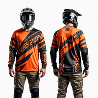 Jersey de Motocross Personalizado con Estampado de Manga Larga para Hombre, para Motociclismo Todoterreno, Resistente al Viento, Transpirable, de Secado Rápido, 100% Poliéster, para Carreras de Autos