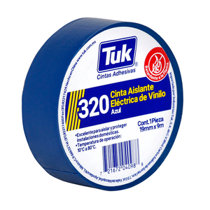 Cinta Aislante Azul 19mmx18mt 320 Paquete de 10 Piezas Tuk - Product Image 1