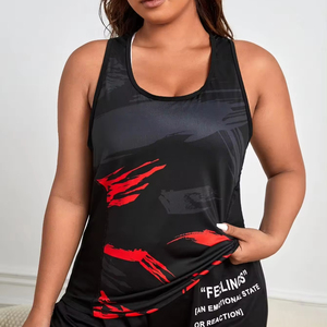 Camiseta sin mangas corta de talla grande de algodón 100% de alta calidad para mujer, camiseta sin mangas ajustada Sexy lisa con diamantes de imitación en blanco, camiseta sin mangas acanalada para Wo - Product Image 1