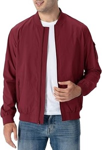 Chaqueta cortavientos de golf para hombre, ligera, de talla grande personalizada, bombardero de lona impermeable informal para hombre - Product Image 2