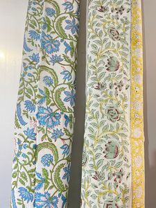 Lightweight Eco-Friendly Hand Block Printed <b>Floral</b> Cotton <b>Scarf</b> Traditional Indian Design Shawl - Product Image 3