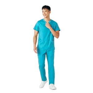 Venta al por mayor conjunto de uniformes médicos para hombre logotipo personalizado cuello en V uniforme transpirable secado rápido impresión por sublimación digital para el hospital - Product Image 1