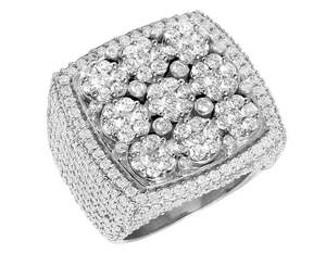 Premium 10K <b>Rose</b> <b>Gold</b> Cluster Design <b>Ring</b> with Lab Grown Diamonds Fully Iced Out Hip Hop Jewelry for <b>Men</b> - Product Image 4