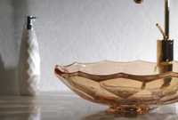 Nouveau lavabo sur comptoir hexagonal en verre de luxe Vision - Facile à nettoyer, durable |   Design contemporain pour la maison, le bureau et les restaurants