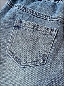Xelent Uniform <b>Men's</b> Washed Denim <b>Shorts</b> <b>Patches</b> Mid Waist Button Fly Casual Style Solid Color Cotton Fabric Eco-Friendly - Product Image 6