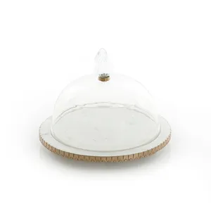Cúpula de comida grande de cuero de la mejor calidad, cúpula redonda para fiesta de boda, servidor de comida, cúpula y plato para servir elegante - Product Image 3