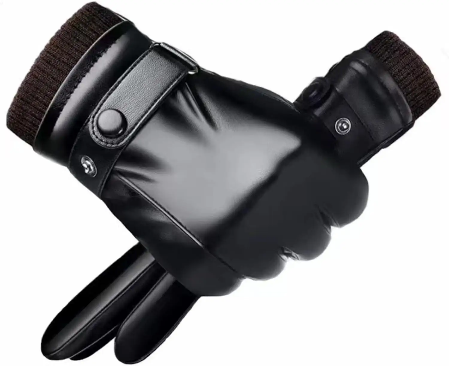 2024 özel yeni tasarım düz renk deri eldiven Pakistan gelen seksi siyah dalgalı eldiven rüzgar geçirmez deri eldiven