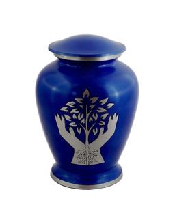 Urne de crémation en aluminium gravé en argent pour cendres humaines Adulte-Urne de stockage de cendres funéraires commémoratives artisanales-Sac - Product Image 3