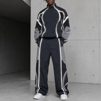 Ensemble décontracté coupe-vent mi-lourd et pantalon de course de nuit pour homme, personnalisable avec logo, réfléchissant, fabriqué en usine OEM/ODM