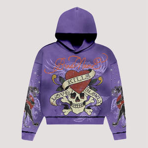 2025 sweat à capuche surdimensionné en éponge française lourd pour hommes avec logo personnalisé 500 Gsm sweat avec motif imprimé d'hiver à épaules tombantes - Product Image 1