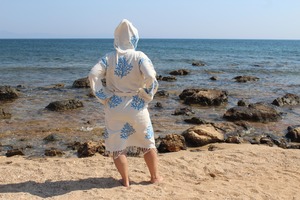 Peignoir à capuche en coton turc de bonne qualité séchage rapide à manches longues peignoir doux femmes hommes enfants taille Option maison plage Spa - Product Image 4