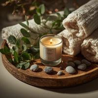 Bougie parfumée de luxe pour spa à domicile, huiles essentielles relaxantes longue durée, boîte en étain, sans fumée, non toxique, cire de soja, Thanksgiving, Noël