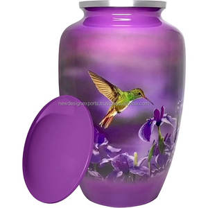 Urna de cremación de metal grande para adultos de Nature Peace, estilo americano con temática de colibrí para recuerdo conmemorativo de cenizas humanas - Product Image 3