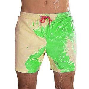 Shorts sportifs pour hommes à imprimé floral, écologiques, à séchage rapide, respirants, taille haute élastique, saison printemps, légers, polyester/nylon - Product Image 3