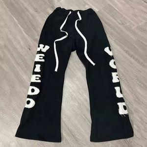 Cotton fleece fabric 280 to 320 GSM breathable material <b>elastic</b> waist custom logo printing Cotton Fleece Sweatpants Production - Product Image 3
