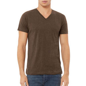 Camisetas de Algodón al por Mayor, Cuello en V, Bordadas, Camisetas Ajustadas con Cuello en V para Hombre, al por Mayor - Product Image 1