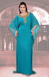 Kaftan islámico marroquí moderno para mujer Vestido de playa largo hasta el suelo con mangas largas transpirables ODM Supply - Product Image 2