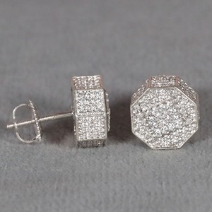 Pendientes de oro de 14 quilates con diamantes para mujer con claridad VVS en diamante cultivado en laboratorio para mujer - Product Image 3