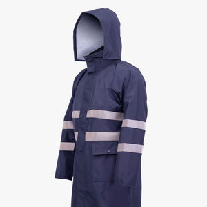 Veste imperméable en PU réutilisable à haute visibilité unisexe avec bandes réfléchissantes pour vêtements de travail, camping en plein air - Product Image 1