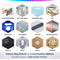 Sacs en Mylar imprimés sur mesure 3,5g 1oz 1lb, sachets Doypack refermables anti-odeur, pochettes verticales de qualité alimentaire pour emballage de biscuits et bonbons