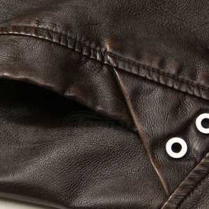 Vestes en cuir pour hommes, style bombardier et moto, conçues sur mesure, vêtements d'extérieur d'hiver, usine OEM ODM, fourniture de cuir véritable - Product Image 6